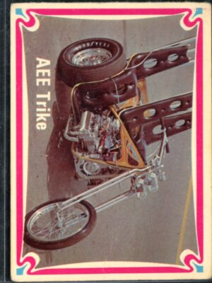1972 Donruss Choppers & Hot Bikes Card #52 AEE Trike owned by Tom McMullen