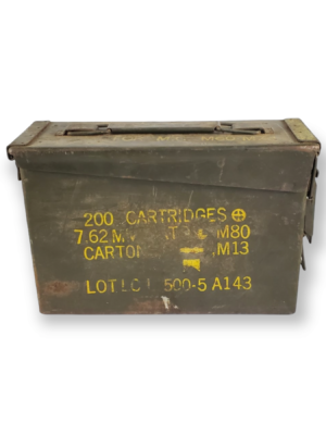 Vintage Military Ammo Box 200 Count Capacity