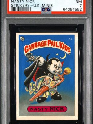 1986 Topps Garbage Pail Kids UK Series 1 #1a Nasty Nick PSA Graded 7 NM Sticker