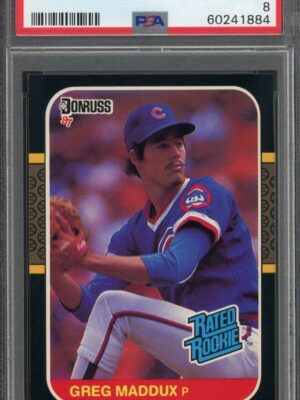 1987 Donruss #36 Greg Maddux Rated Rookie PSA 8 NM-MT Graded Baseball Card Cubs