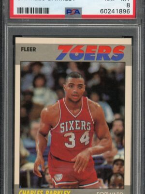 1987 Fleer #9 Charles Barkley PSA 8 NM-MT Graded Basketball Card 76ers