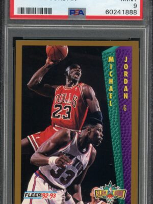 1992 Fleer #273 Michael Jordan Slam Dunk PSA 9 Mint Graded Basketball Card Bulls