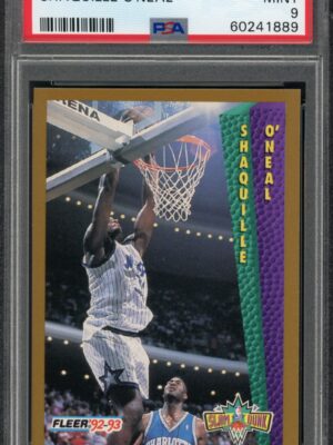 1992 Fleer #298 Shaquille O’Neal Rookie PSA 9 Mint Graded Baskeball Card