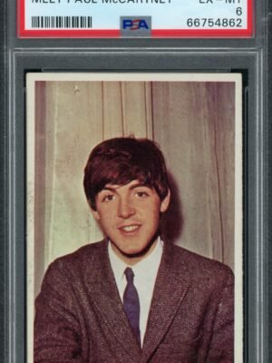 1964 Topps Beatles Color #2 PSA 6 EX-NM Meet Paul McCartney Graded Trading Card