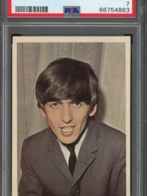 1964 Topps Beatles Color #3 PSA 7 NM Meet George Harrison Graded Trading Card