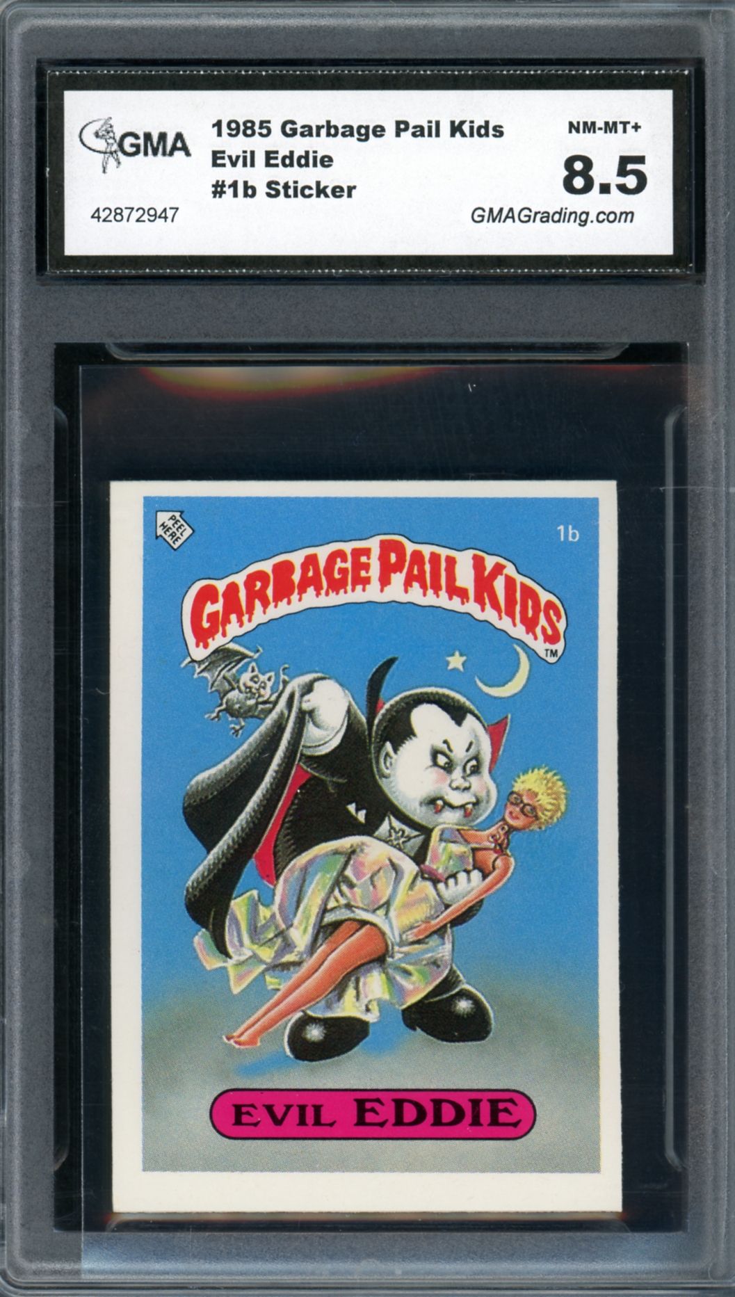 1985 Topps Garbage Pail Kids UK Series 1 #1b Evil Eddie Graded 8.5