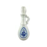 1963 Jim Beam Blue Milk Glass Bourbon Decanter Bottle With Windmill and Sail Boat
