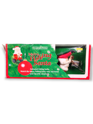 Merry Fishing Santa Christmas Ornament Animated Santa The Enchanted Workshop VTG